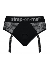 Черные трусики для насадок Diva Lingerie Harness - size L - Strap-on-me - купить с доставкой в Набережных Челнах