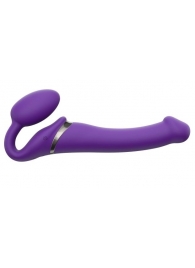 Фиолетовый безремневой вибрострапон Silicone Bendable Strap-On - size M - Strap-on-me - купить с доставкой в Набережных Челнах