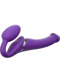 Фиолетовый безремневой вибрострапон Vibrating Bendable Strap-On - size L - Strap-on-me - купить с доставкой в Набережных Челнах