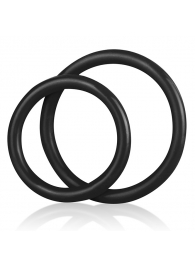 Набор из двух черных силиконовых колец разного диаметра SILICONE COCK RING SET - BlueLine - в Набережных Челнах купить с доставкой