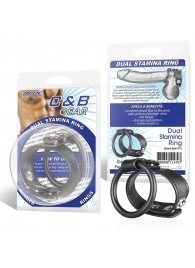 Двойное кольцо выносливости на пенис DUAL STAMINA RING - BlueLine - в Набережных Челнах купить с доставкой