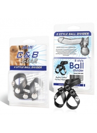 Разделитель мошонки из искусственной кожи на клепках 8 STYLE BALL DIVIDER - BlueLine - купить с доставкой в Набережных Челнах
