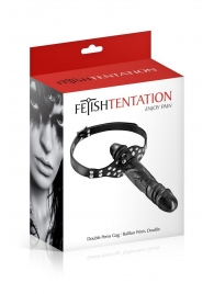 Черный кляп-фаллоимитатор Double Penis Gag - Fetish Tentation - купить с доставкой в Набережных Челнах