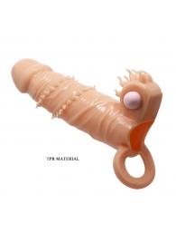 Телесная удлиняющая вибронасадка Penis Sleeve Connor - 17 см. - Baile - в Набережных Челнах купить с доставкой