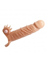 Телесная удлиняющая вибронасадка Penis Sleeve Connor - 17 см. - Baile - в Набережных Челнах купить с доставкой