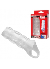 Насадка на пенис с кольцом для мошонки Clear Sensations Enhancer Sex Sleeve - 11,5 см. - XR Brands - в Набережных Челнах купить с доставкой