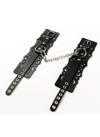 Узорчатые кожаные оковы с регулируемыми ремешками - Crazy Handmade - купить с доставкой в Набережных Челнах