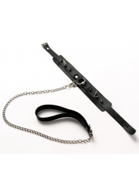 Черный ошейник с шипами и поводком - Crazy Handmade - купить с доставкой в Набережных Челнах