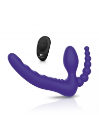 Фиолетовый безремневой страпон с пультом ДУ 7’’ Remote Control Strapless - 24 см. - Pegasus - купить с доставкой в Набережных Челнах