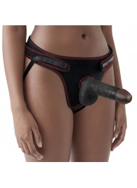 Женский темнокожий страпон Easy Strapon Set 7 Inch - 18 см. - Lovetoy - купить с доставкой в Набережных Челнах