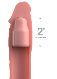 Телесная насадка-удлинитель 2 Inch Silicone X-tension with Strap - 20,3 см. - Pipedream - в Набережных Челнах купить с доставкой