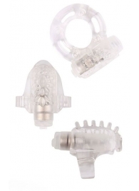 Набор из 3 прозрачных эрекционных колец с вибрацией Teasers Ring Kit - Chisa - в Набережных Челнах купить с доставкой