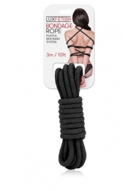 Черная хлопковая веревка для связывания - 3 м. - Lux Fetish - купить с доставкой в Набережных Челнах