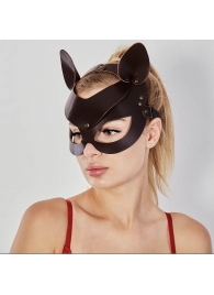 Коричневая кожаная маска  Кошечка - Sitabella - купить с доставкой в Набережных Челнах