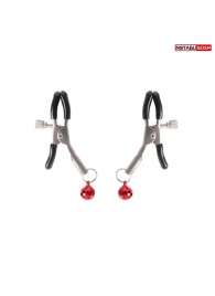 Серебристые зажимы на соски с шариками - Notabu - купить с доставкой в Набережных Челнах