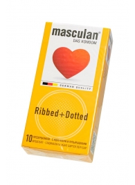 Презервативы с колечками и пупырышками Masculan Ribbed+Dotted - 10 шт. - Masculan - купить с доставкой в Набережных Челнах