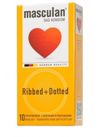 Презервативы с колечками и пупырышками Masculan Ribbed+Dotted - 10 шт. - Masculan - купить с доставкой в Набережных Челнах