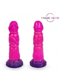 Розовый рельефный фантазийный фаллоимитатор - 20 см. - Bior toys - купить с доставкой в Набережных Челнах