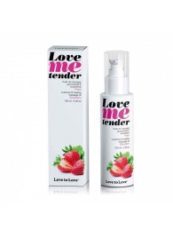 Съедобное согревающее массажное масло Love Me Tender Strawberry с ароматом клубники - 100 мл. - Love to Love - купить с доставкой в Набережных Челнах