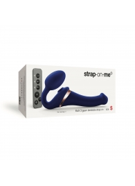Синий безремневой страпон Multi Orgasm Size S с клиторальной стимуляцией - Strap-on-me - купить с доставкой в Набережных Челнах
