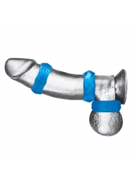 Комплект из трех голубых колец для эрекции 3-Pack Nuts   Bolts Stretch Cock Ring Set - BlueLine - в Набережных Челнах купить с доставкой