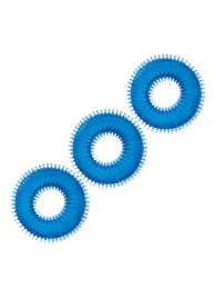 Комплект из трех голубых колец для эрекции 3-Pack Ultra-Stim Stretch Cock Rings - BlueLine - в Набережных Челнах купить с доставкой