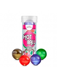 Ароматизированный лубрикант Hot Ball Mix на масляной основе (4 шарика по 3 гр.) - HotFlowers - купить с доставкой в Набережных Челнах