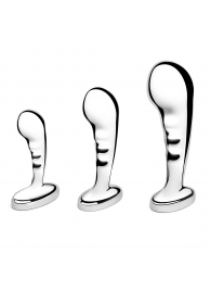 Набор из 3 стальных стимуляторов простаты Stainless Steel P-spot Training Set - b-Vibe - в Набережных Челнах купить с доставкой