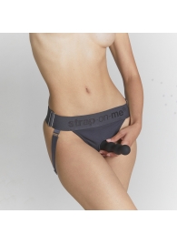 Серые трусики для фиксации насадок Strap-on-me Harness Lingerie Unique - Strap-on-me - купить с доставкой в Набережных Челнах