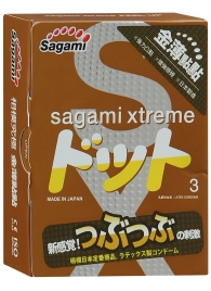 Презервативы Sagami Xtreme FEEL UP с точечной текстурой и линиями прилегания - 3 шт. - Sagami - купить с доставкой в Набережных Челнах