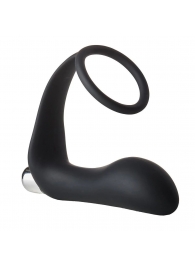 Черное эрекционное кольцо с вибропробкой Vibrating Anal Plug With Cockring - Dream Toys - в Набережных Челнах купить с доставкой