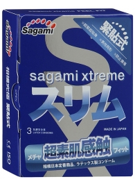 Розовые презервативы Sagami Xtreme FEEL FIT 3D - 3 шт. - Sagami - купить с доставкой в Набережных Челнах