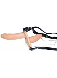 Телесный женский страпон с вагинальной пробкой Strap-On Duo - 15 см. - Orion - купить с доставкой в Набережных Челнах