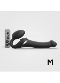 Черный безремневой страпон Multi Orgasm Size M с клиторальной стимуляцией - Strap-on-me - купить с доставкой в Набережных Челнах