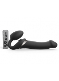 Черный безремневой страпон Multi Orgasm Size L с клиторальной стимуляцией - Strap-on-me - купить с доставкой в Набережных Челнах