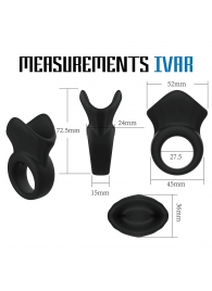 Черная эрекционная утяжка для пениса и мошонки Rooster Ivar - Velv or - в Набережных Челнах купить с доставкой