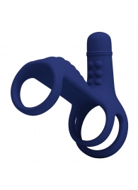 Синяя вибронасадка на пенис Vibrating Penis Sling - Baile - в Набережных Челнах купить с доставкой