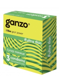 Ультратонкие презервативы Ganzo Ultra thin - 3 шт. - Ganzo - купить с доставкой в Набережных Челнах