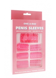 Набор из 7 розовых насадок на пенис ONE-A-DAY PENIS SLEEVES PINK - Seven Creations - в Набережных Челнах купить с доставкой