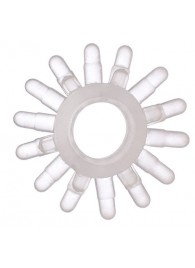 Прозрачное гелевое эрекционное кольцо с шипиками - Toyfa Basic - в Набережных Челнах купить с доставкой