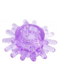 Фиолетовое гелевое эрекционное кольцо с шипиками - Toyfa Basic - в Набережных Челнах купить с доставкой