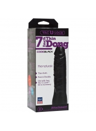 Насадка-фаллоимитатор для страпон-систем Vac-U-Lock CodeBlack 7 Inch Thin Dong - 18,3 см. - Doc Johnson - купить с доставкой в Набережных Челнах