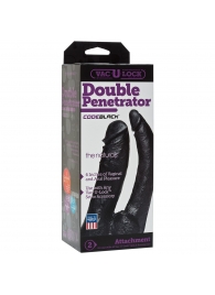 Черная насадка-фаллоимитатор для двойной стимуляции Double Penetrator - 16 см. - Doc Johnson - купить с доставкой в Набережных Челнах