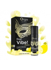 Съедобный жидкий вибратор Dual Vibe! со вкусом лимонного джина с тоником - 15 мл. - ORGIE - купить с доставкой в Набережных Челнах