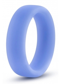 Голубое люминесцентное кольцо Silicone Glo Cock Ring - Blush Novelties - в Набережных Челнах купить с доставкой