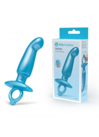 Голубая анальная пробка для массажа простаты Hither Silicone Prostate Plug - 14,3 см. - b-Vibe - в Набережных Челнах купить с доставкой