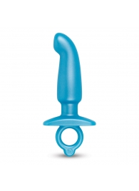 Голубая анальная пробка для массажа простаты Hither Silicone Prostate Plug - 14,3 см. - b-Vibe - в Набережных Челнах купить с доставкой