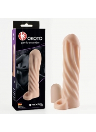 Телесная насадка-удлинитель Okoto со спиралевидным рельефом - 16 см. - Sitabella - в Набережных Челнах купить с доставкой