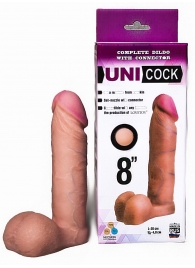 Фаллическая насадка для страпона UNICOCK 8  - 20 см. - LOVETOY (А-Полимер) - купить с доставкой в Набережных Челнах