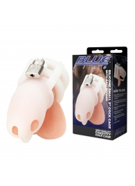 Белая клетка для пениса Silicone Small 2 in Cock Cage With Ball Divider - BlueLine - купить с доставкой в Набережных Челнах